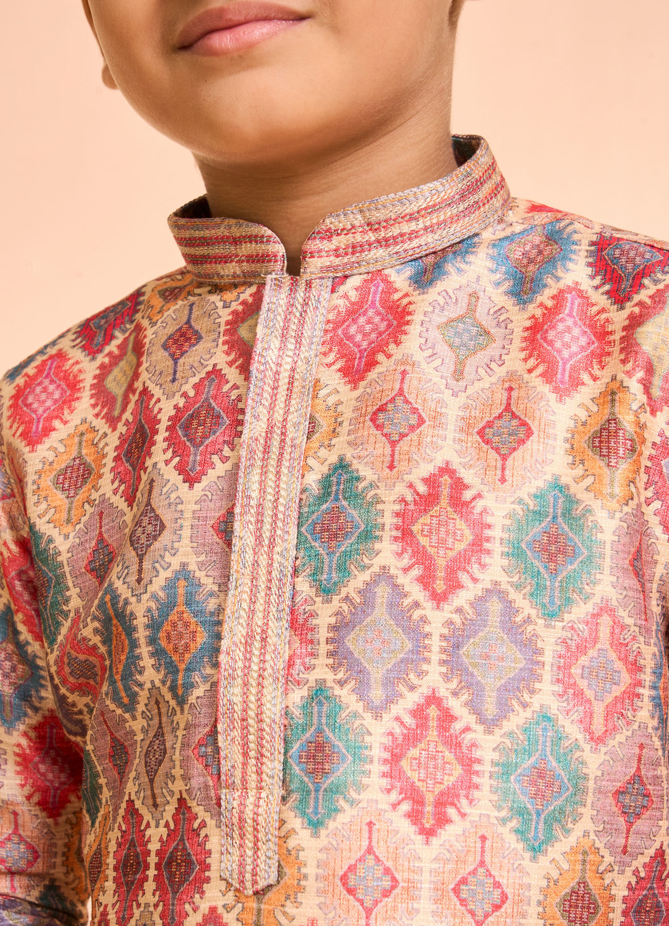 Manyavar Boys Elegant Beige Kurta Pajama