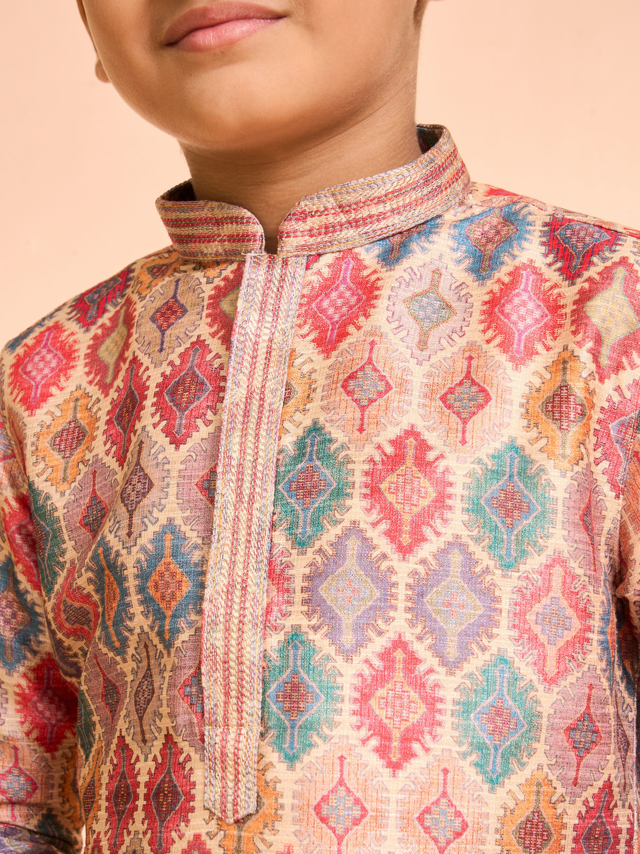 Manyavar Boys Elegant Beige Kurta Pajama