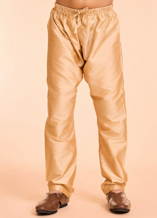 Manyavar Boys Elegant Beige Kurta Pajama