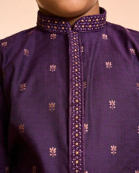 Manyavar Boys Purple Dazzle Kurta Pajama