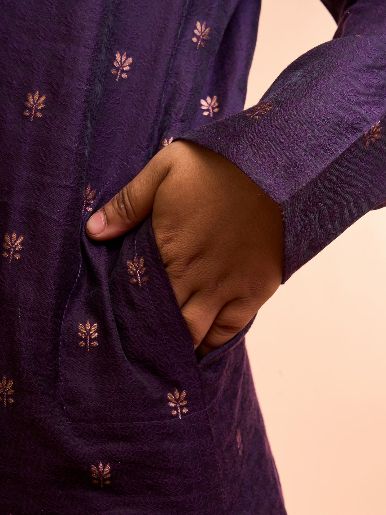 Manyavar Boys Purple Dazzle Kurta Pajama