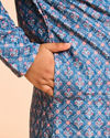 Manyavar Boys Teal Blue Kurta Pajama