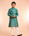 Manyavar Boys Vibrant Teal Green Kurta Pajama