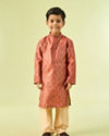 Manyavar Boys Rustic Charm Cotton Kurta Pajama Set