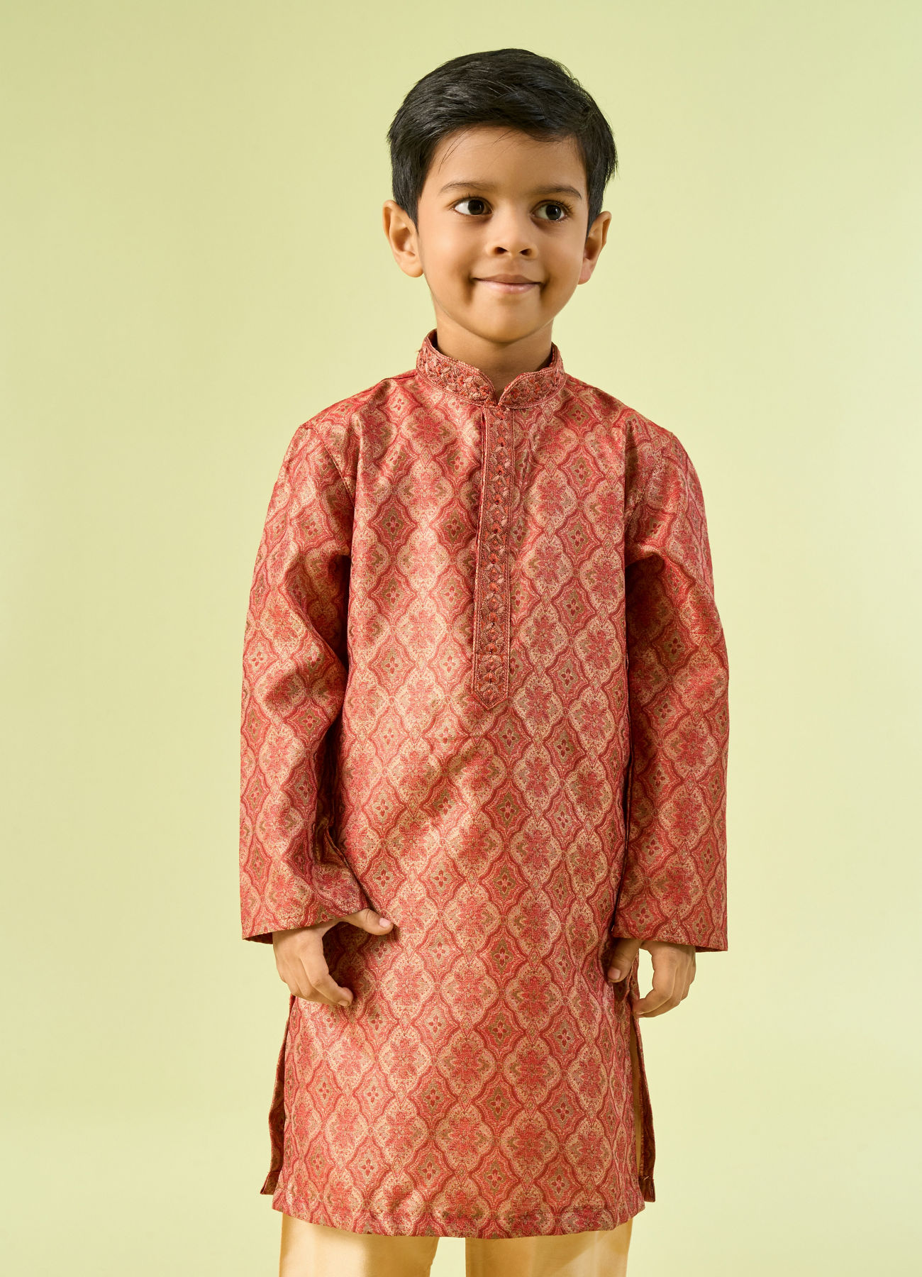 Manyavar Boys Rustic Charm Cotton Kurta Pajama Set