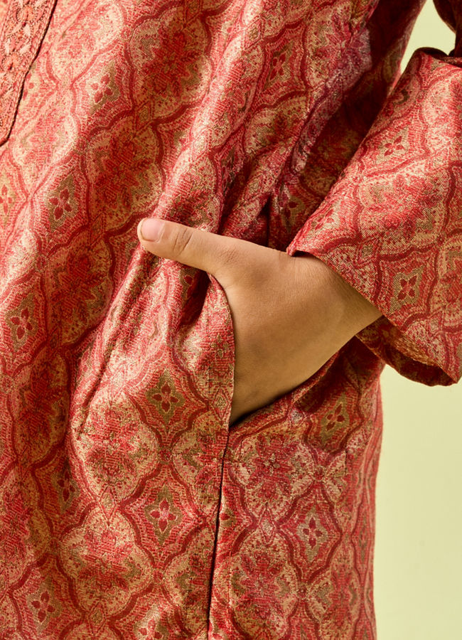 Manyavar Boys Rustic Charm Cotton Kurta Pajama Set