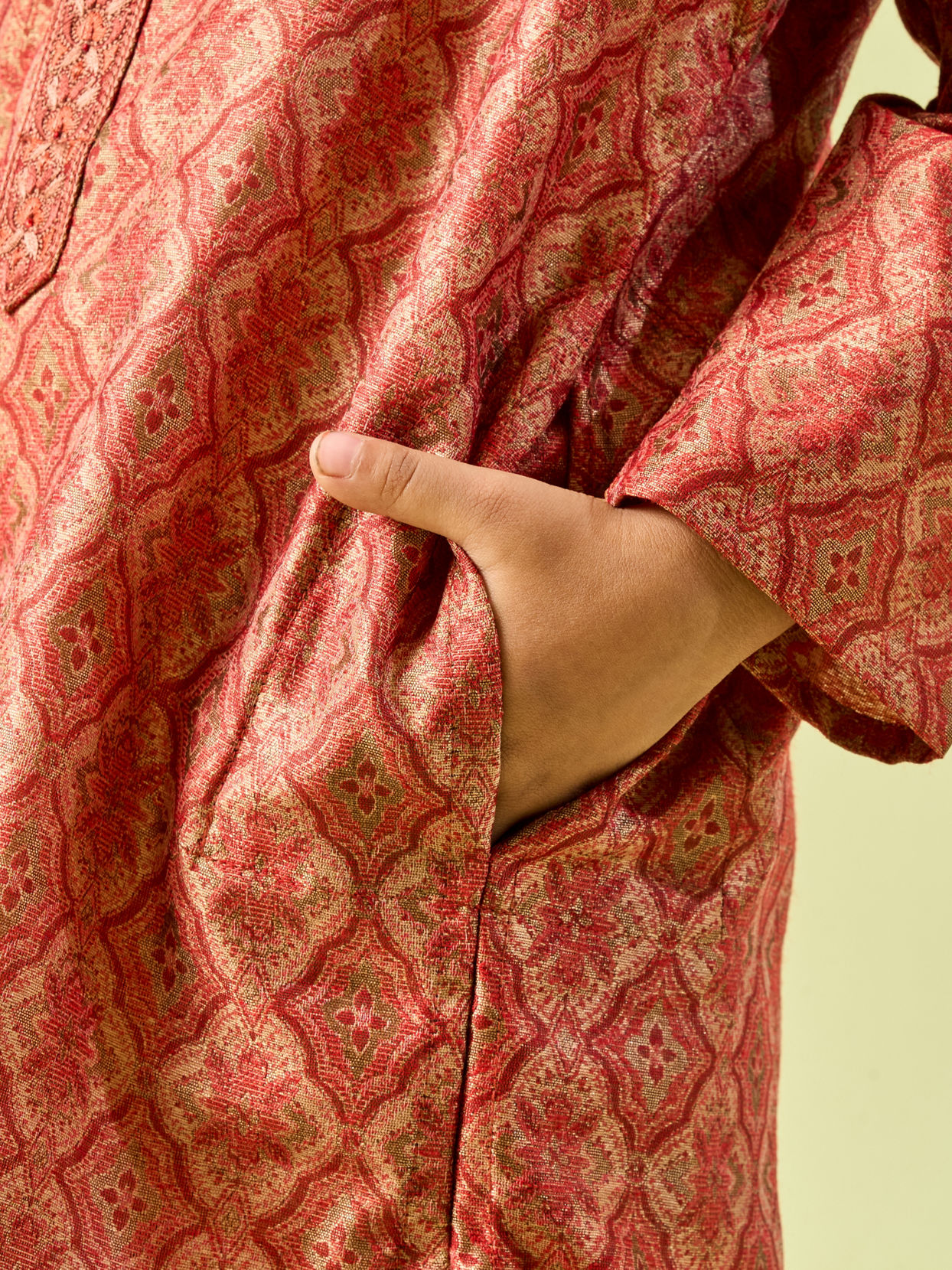 Manyavar Boys Rustic Charm Cotton Kurta Pajama Set