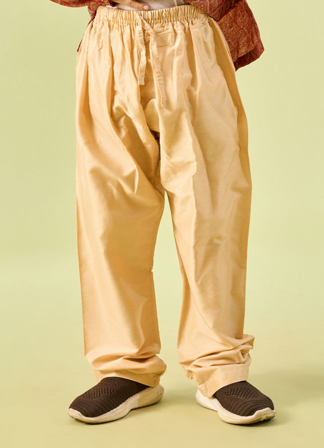 Manyavar Boys Rustic Charm Cotton Kurta Pajama Set