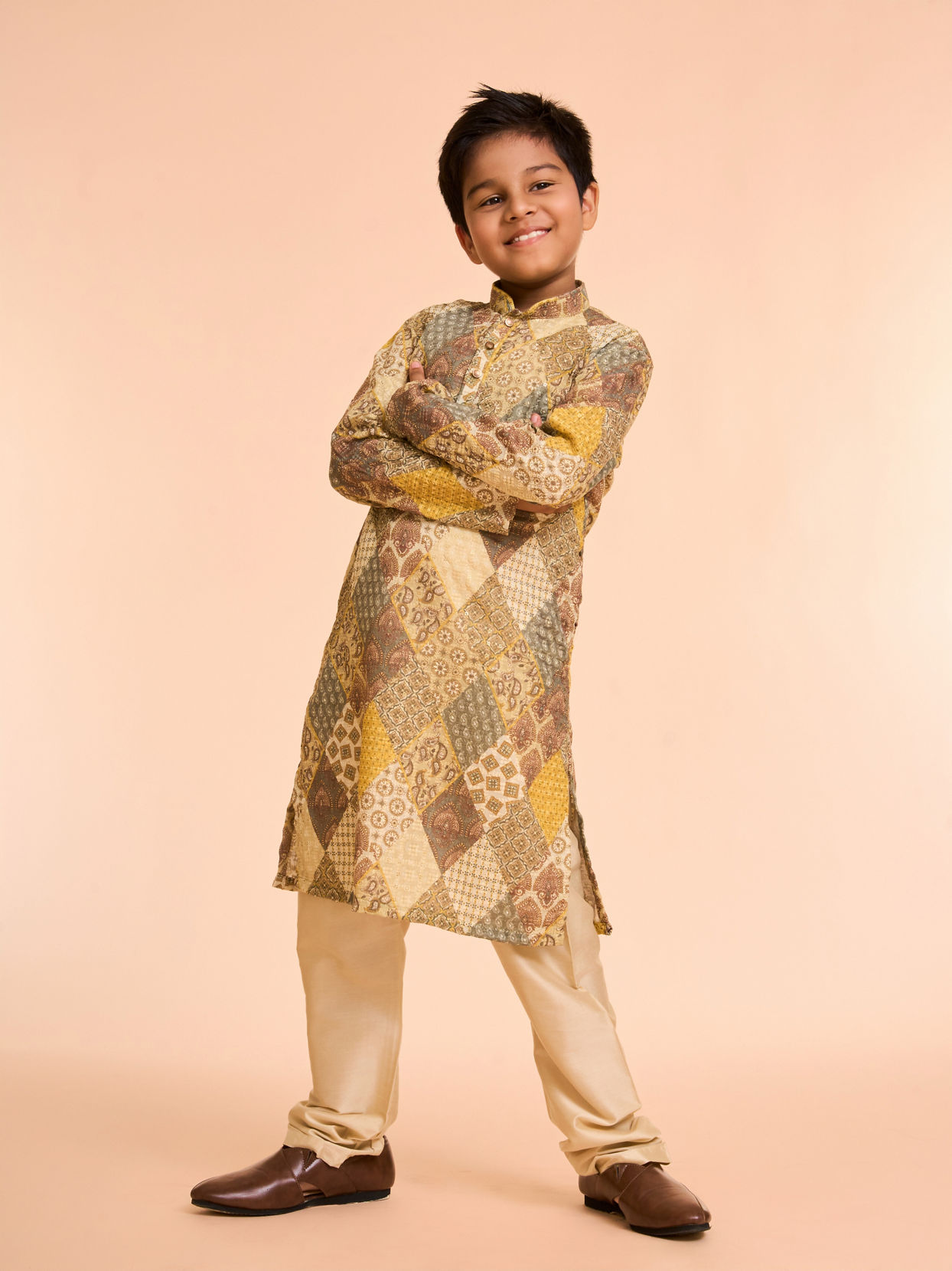 Manyavar Boys Green Aura Kurta Pajama