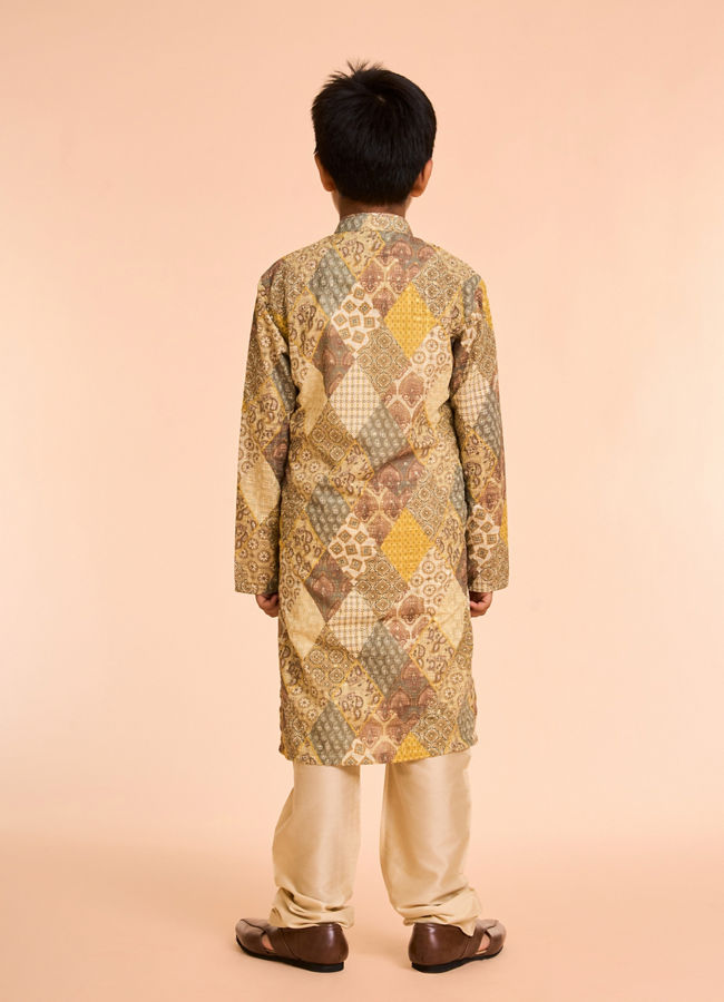 Manyavar Boys Green Aura Kurta Pajama