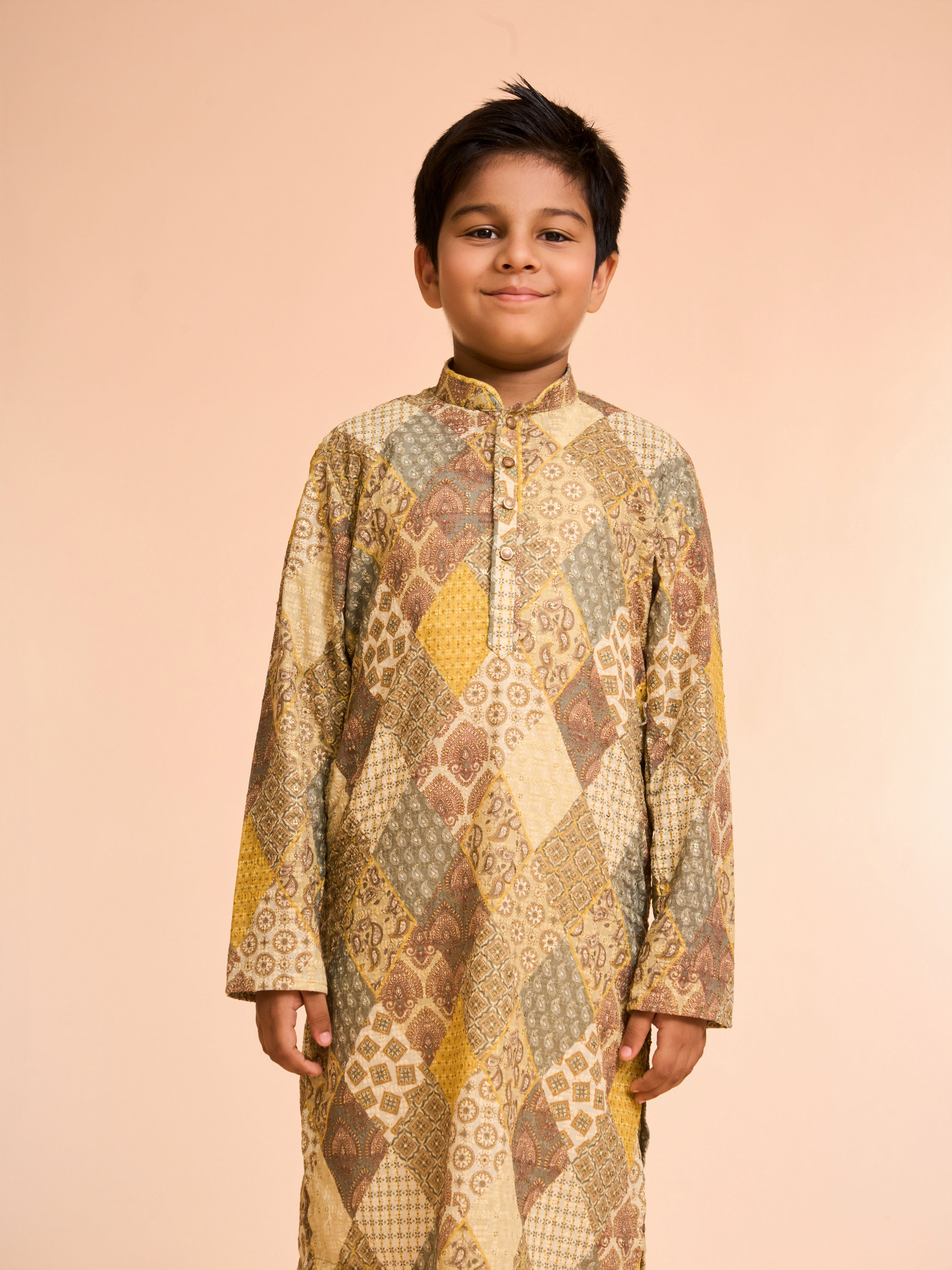 Manyavar Boys Green Aura Kurta Pajama