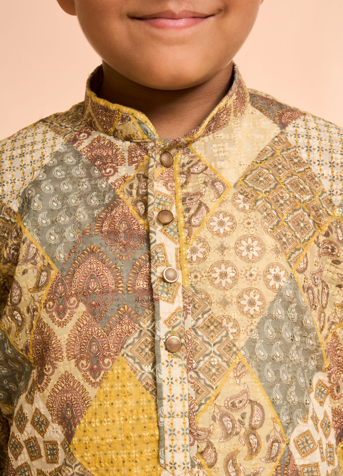 Manyavar Boys Green Aura Kurta Pajama
