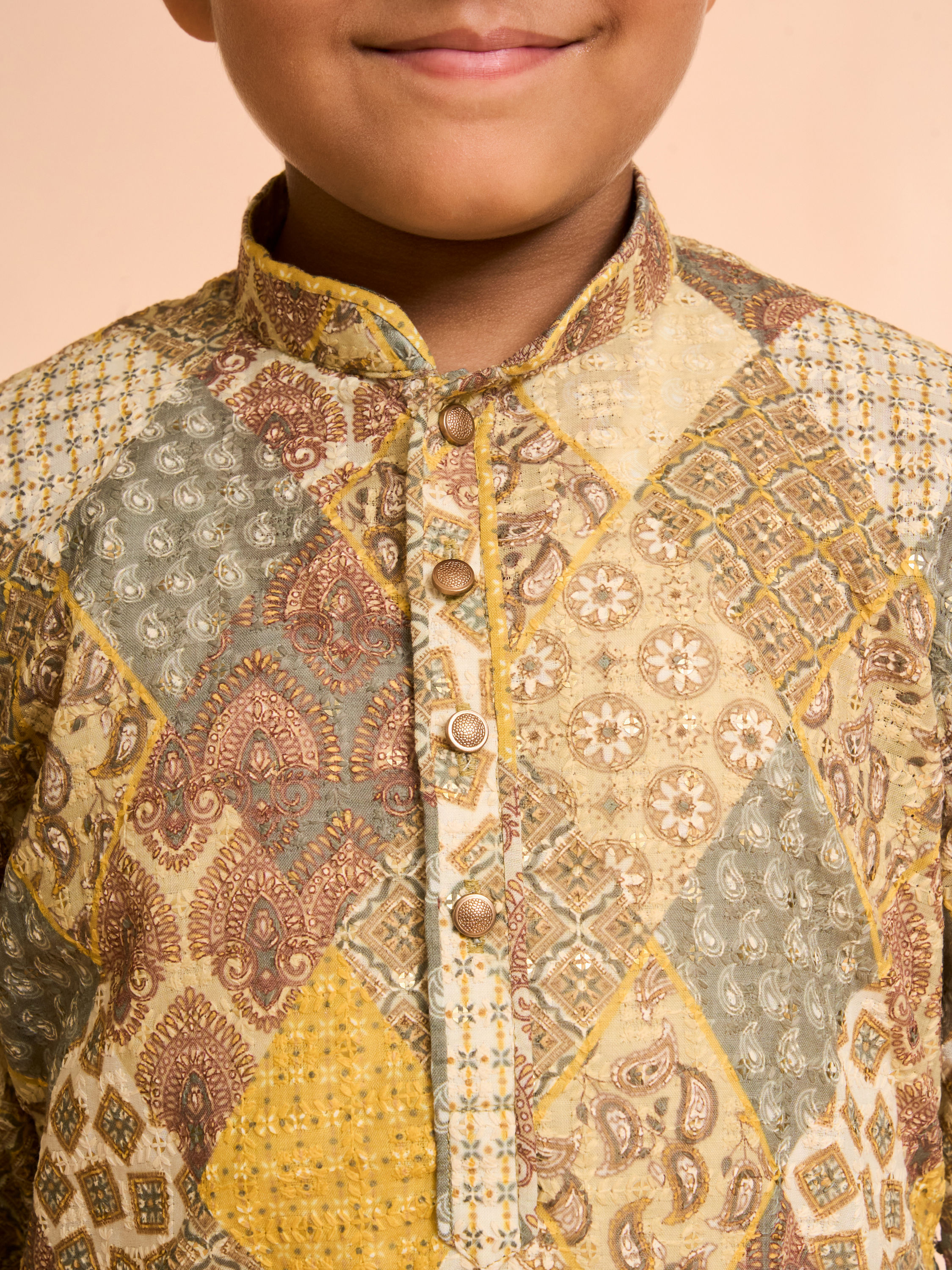 Manyavar Boys Green Aura Kurta Pajama