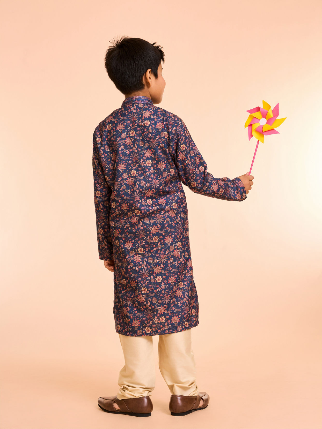 Manyavar Boys Dark Blue Elegance Kurta Pajama