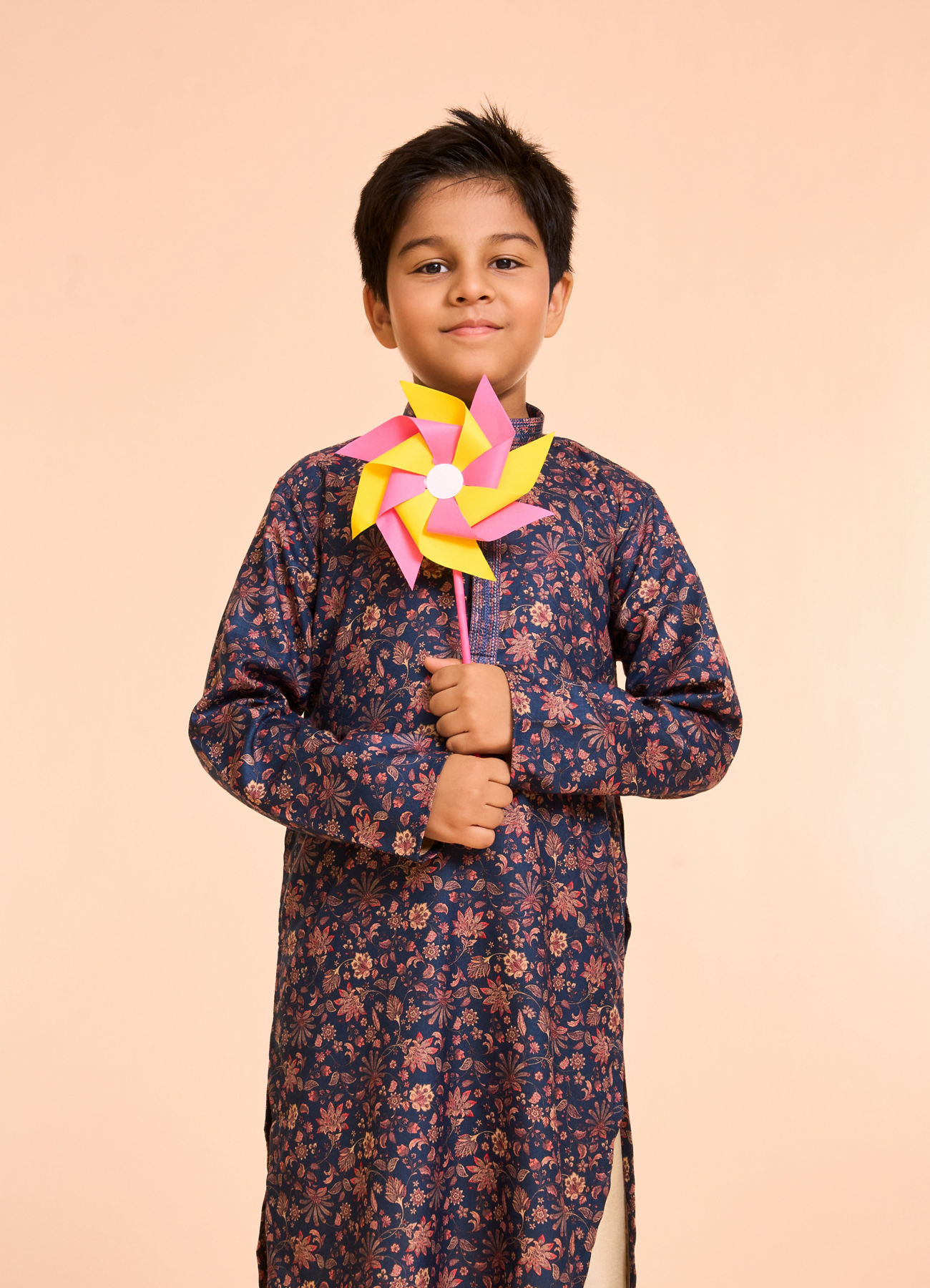 Manyavar Boys Dark Blue Elegance Kurta Pajama