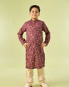 Manyavar Boys Wine Maroon Viscose Kurta Pajama
