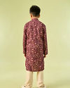 Manyavar Boys Wine Maroon Viscose Kurta Pajama