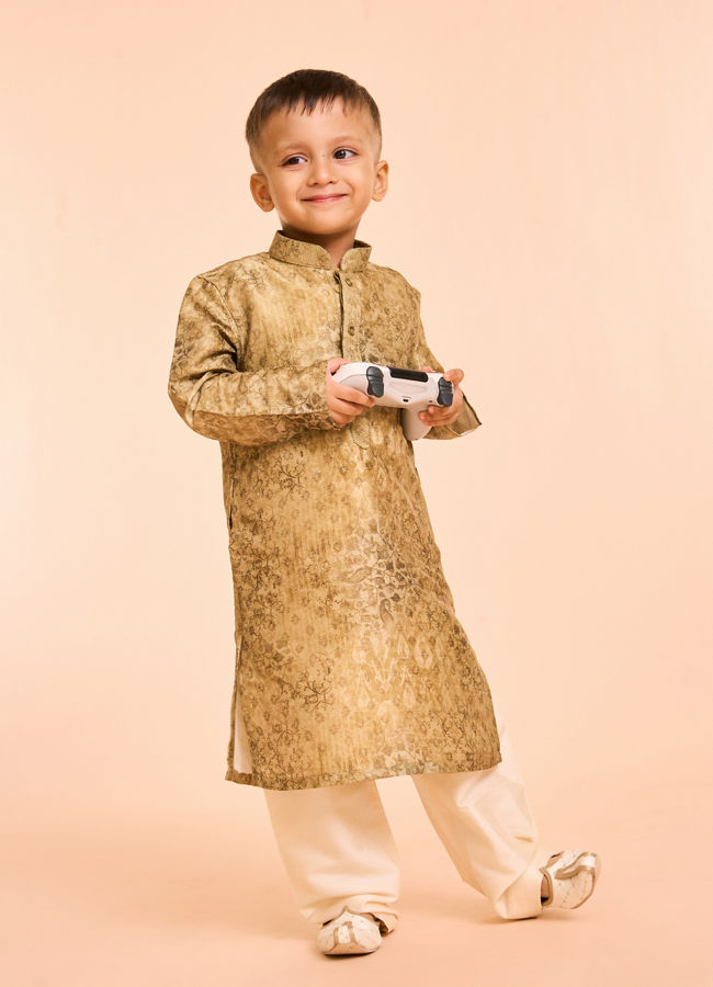 Manyavar Boys Emerald Elegance Kurta Pajama