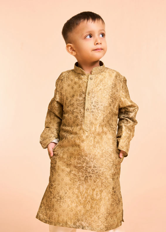 Manyavar Boys Emerald Elegance Kurta Pajama