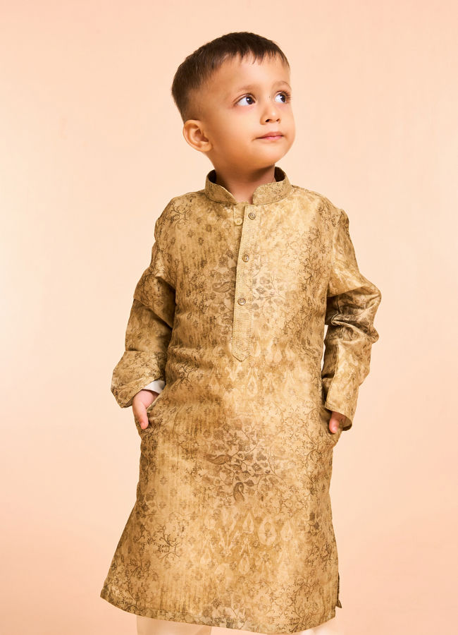 Manyavar Boys Emerald Elegance Kurta Pajama
