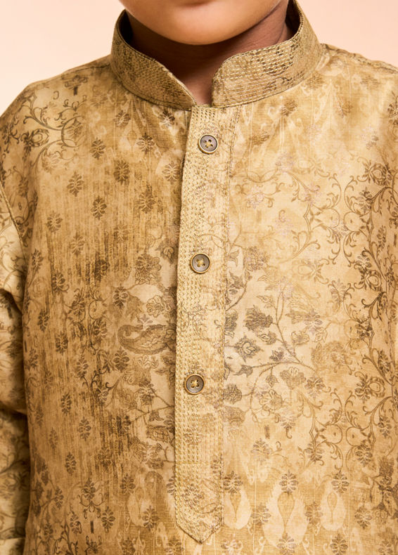 Manyavar Boys Emerald Elegance Kurta Pajama