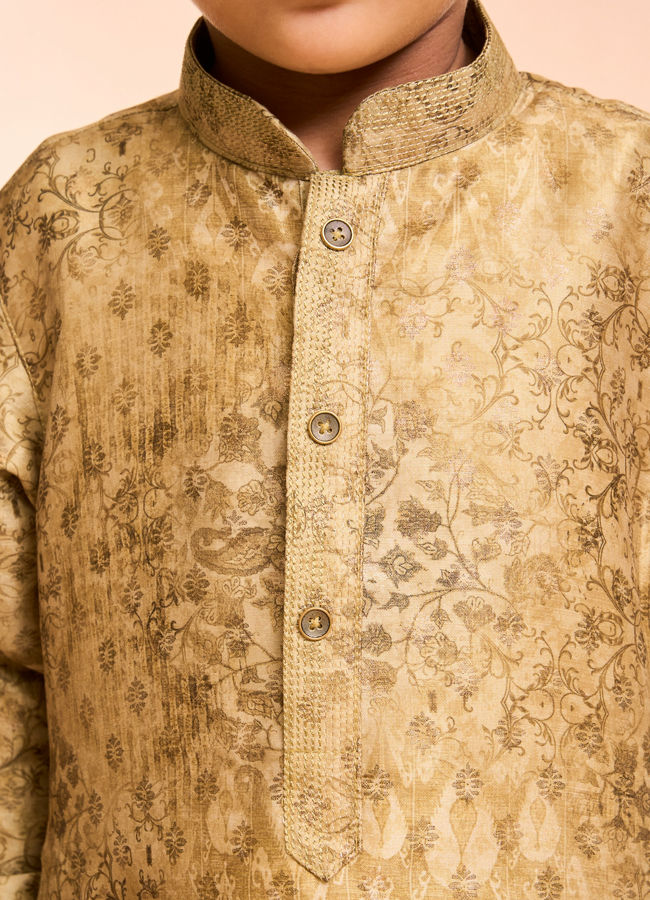 Manyavar Boys Emerald Elegance Kurta Pajama