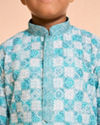 Manyavar Boys Aqua Green Exquisiteness Kurta Pajama