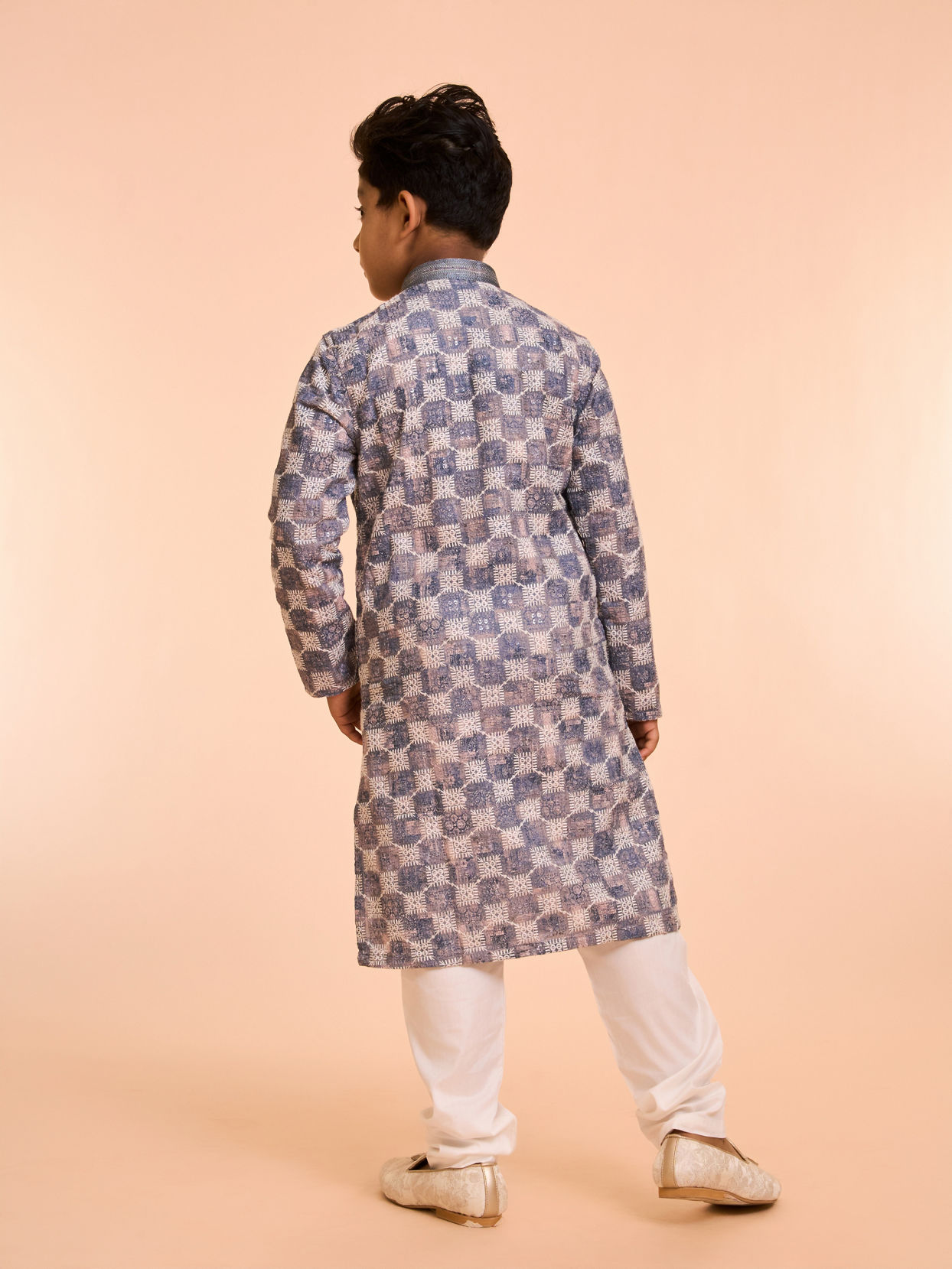 Manyavar Boys Grey Elegance Kurta Pyjama