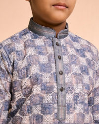 Manyavar Boys Grey Elegance Kurta Pyjama