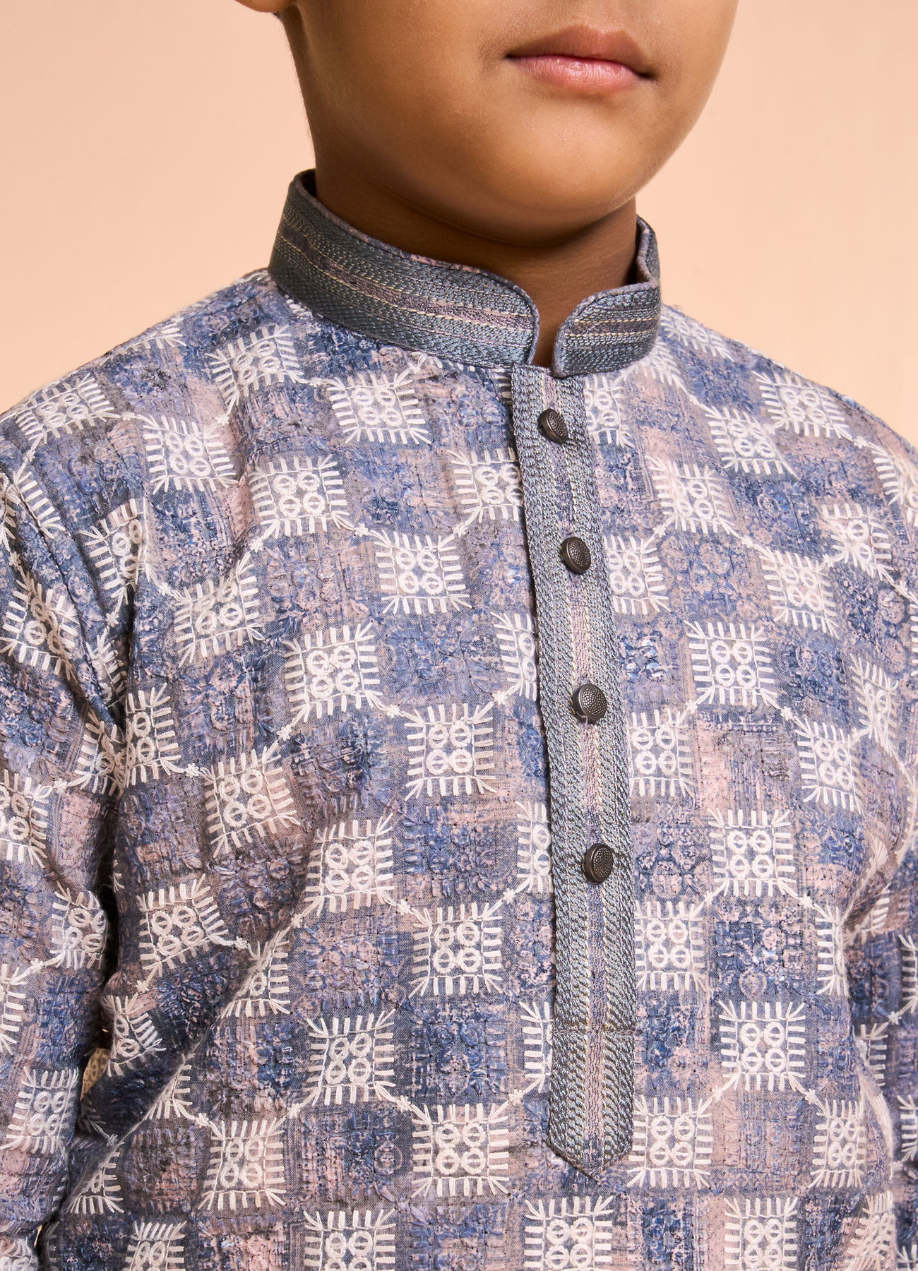 Manyavar Boys Grey Elegance Kurta Pyjama