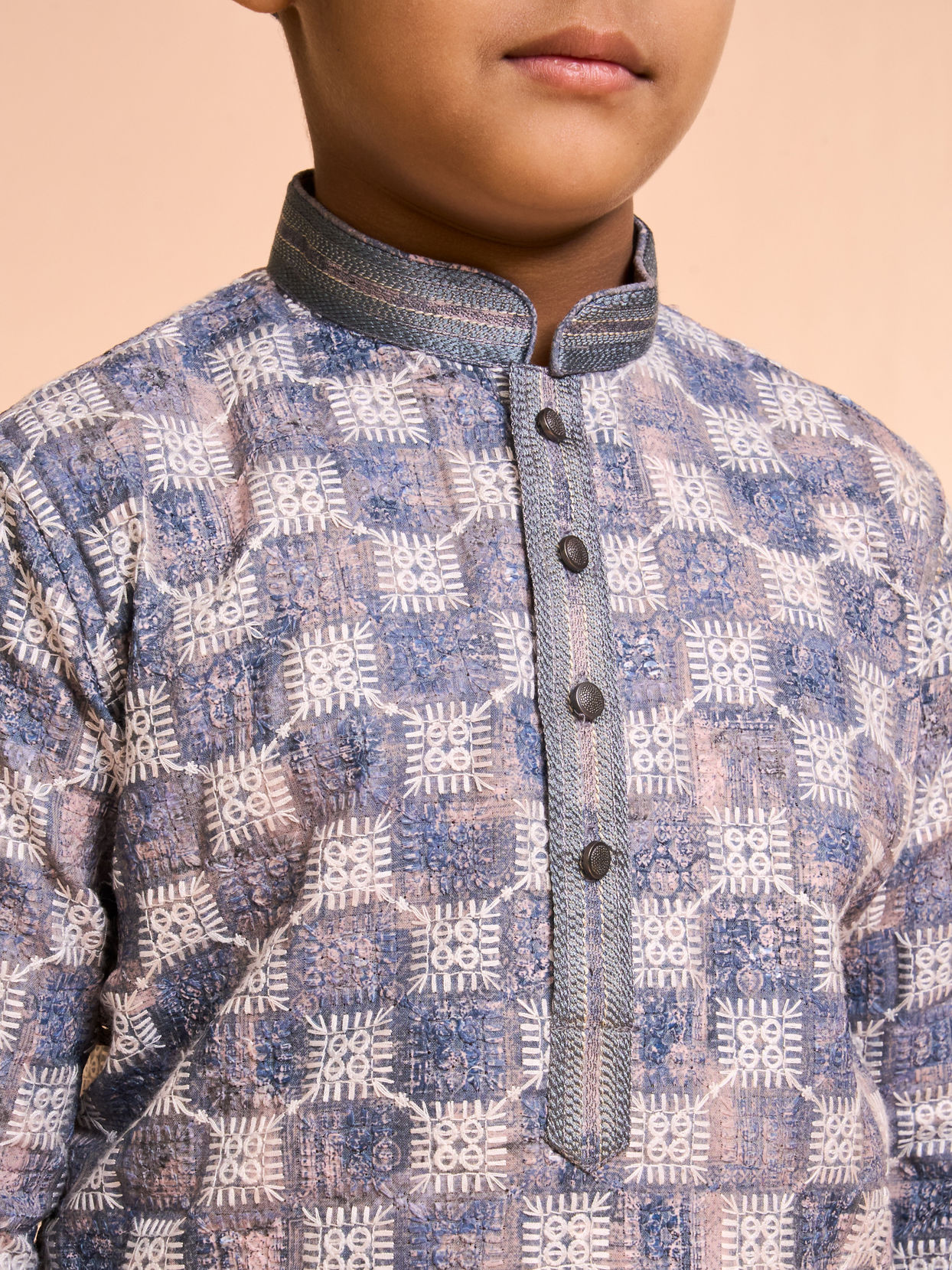 Manyavar Boys Grey Elegance Kurta Pyjama