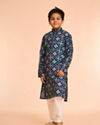 Manyavar Boys Teal Blue Elegance Kurta Pajama