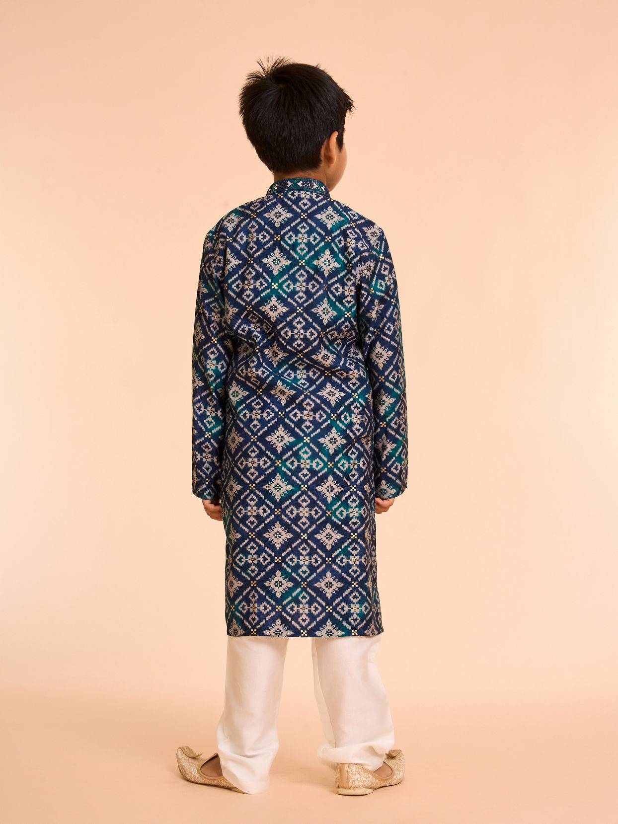Manyavar Boys Teal Blue Elegance Kurta Pajama