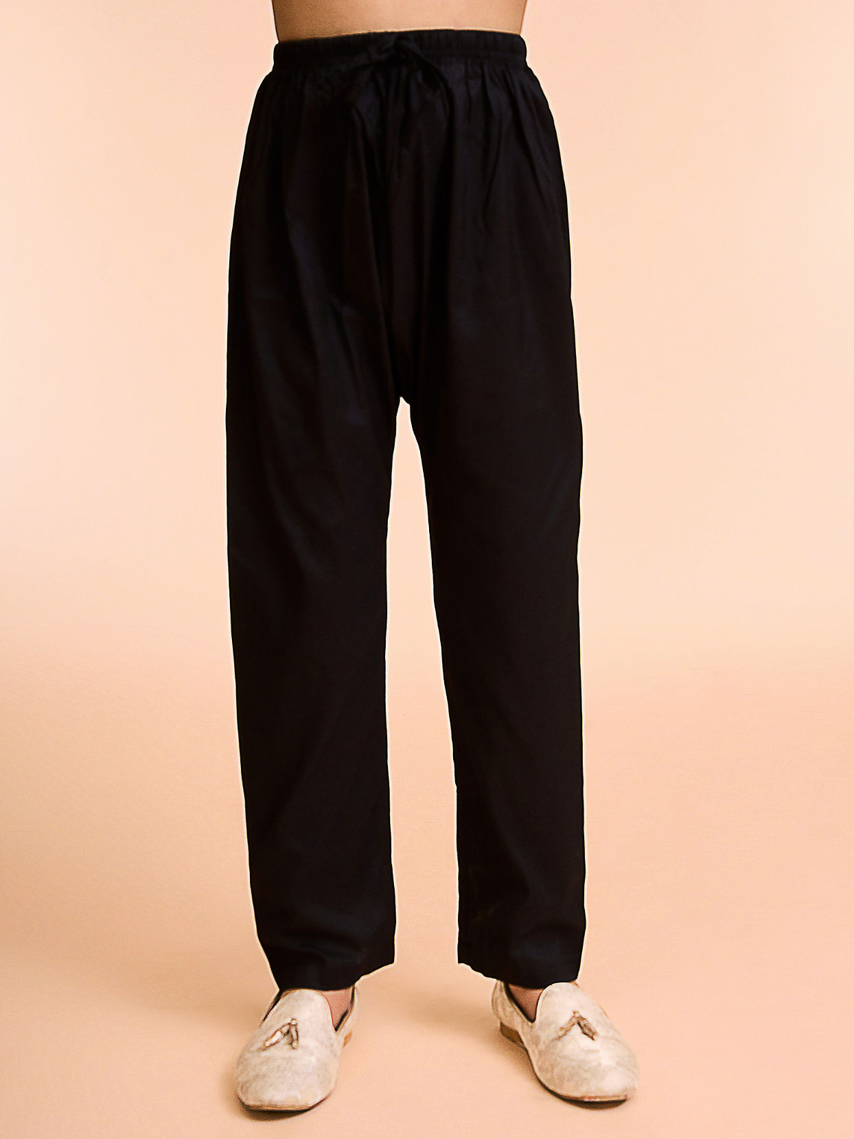 Manyavar Boys Black Vermillion Viscose Kurta Pyjama