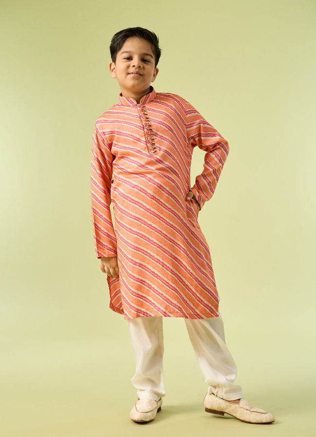 Manyavar Boys Radiant Orange Kurta Pajama Set