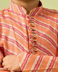 Manyavar Boys Radiant Orange Kurta Pajama Set
