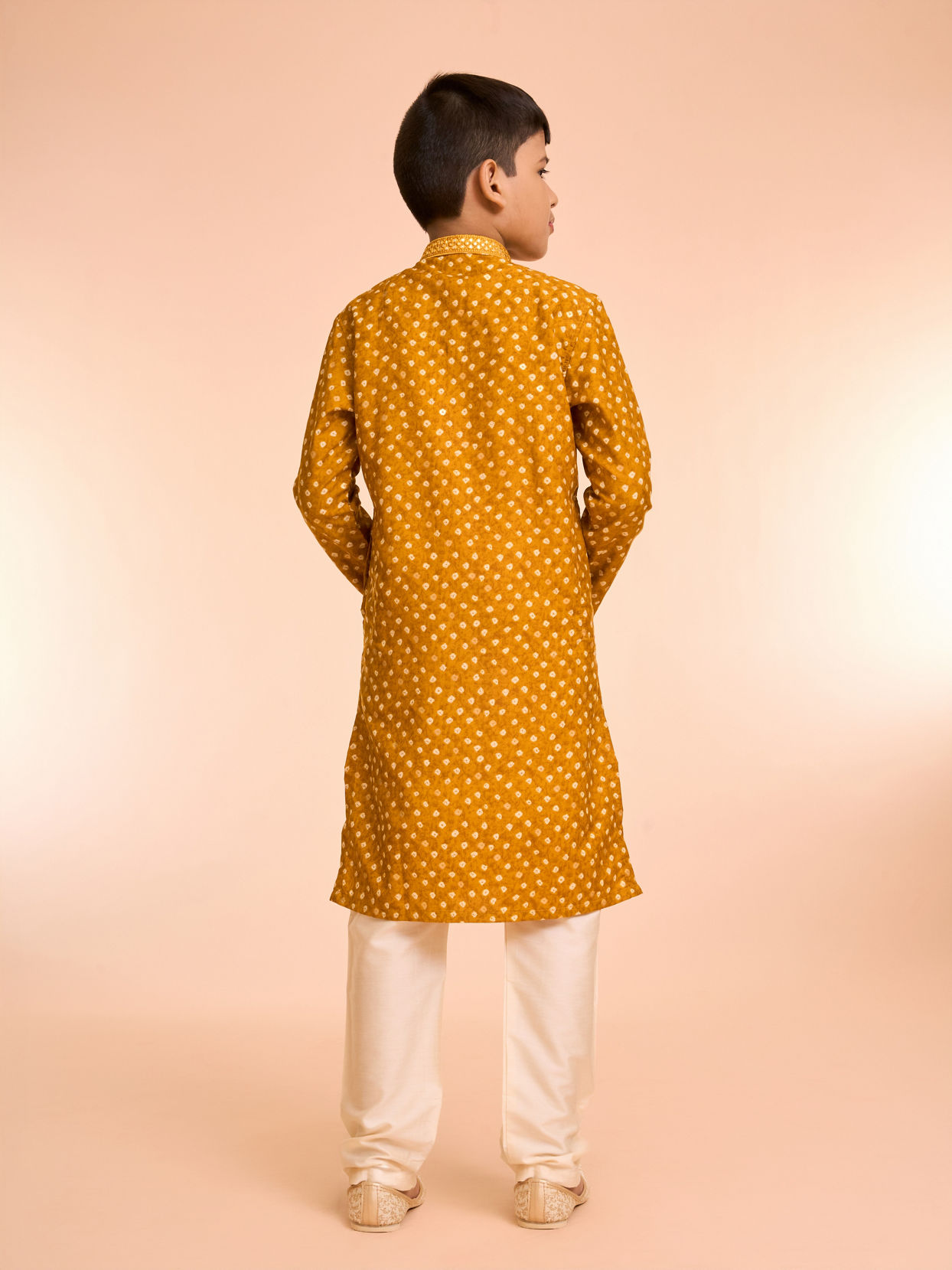 Manyavar Boys Charismatic Mustard Kurta Pajama