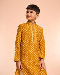 Manyavar Boys Charismatic Mustard Kurta Pajama