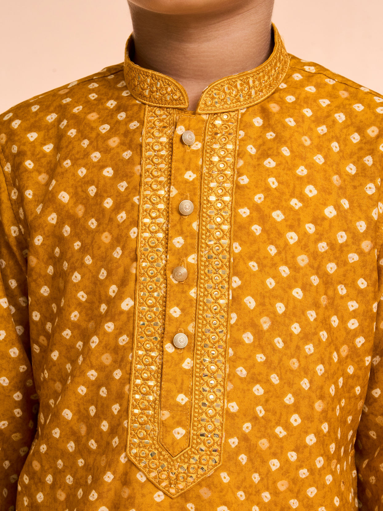 Manyavar Boys Charismatic Mustard Kurta Pajama