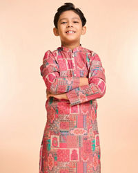 Manyavar Boys Coral Elegance Kurta Pajama