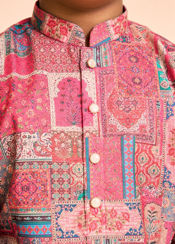 Manyavar Boys Coral Elegance Kurta Pajama