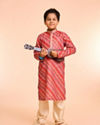 Manyavar Boys Festive Red Kurta Pajama Ensemble - Boys