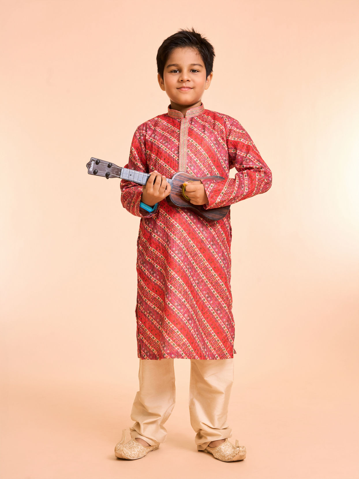 Manyavar Boys Festive Red Kurta Pajama Ensemble - Boys