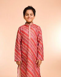 Manyavar Boys Festive Red Kurta Pajama Ensemble - Boys