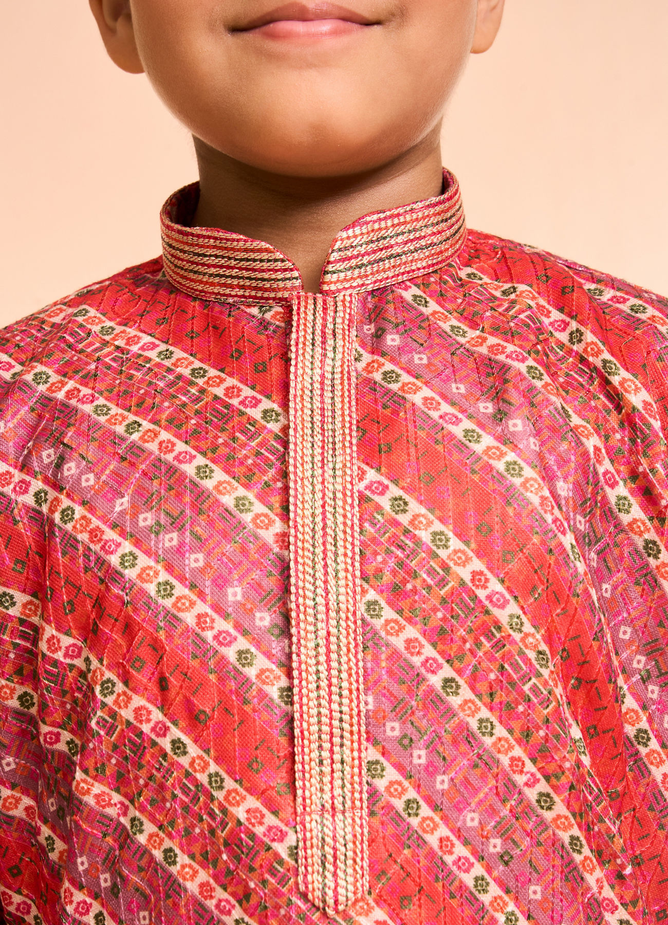 Manyavar Boys Festive Red Kurta Pajama Ensemble - Boys