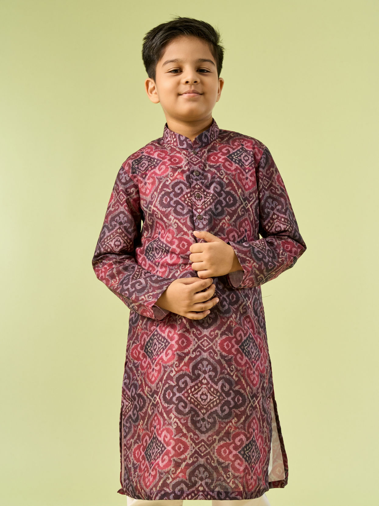 Manyavar Boys Maroon Delight Kurta Pajama