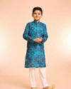 Manyavar Boys Turquoise Blue Kurta Pajama