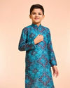 Manyavar Boys Turquoise Blue Kurta Pajama