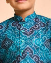 Manyavar Boys Turquoise Blue Kurta Pajama
