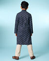 Manyavar Boys Dark Blue Regal Kurta Pajama Set